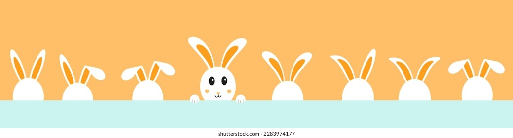 Easter rabbit. Happy Easter banner. Easter bunny