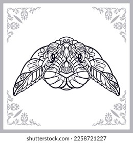 Easter rabbit head mandala arts isolated on white background