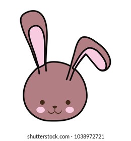 easter rabbit head  vector illustration