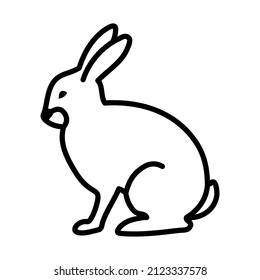 Easter Rabbit Icon. Bold outline design with editable stroke width. Vector Illustration.