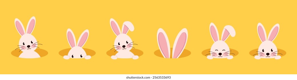 Easter rabbit icon. Easter bunny, Happy Easter, greeting card.