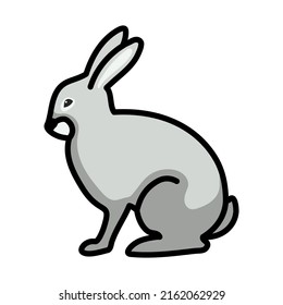 Easter Rabbit Icon. Editable Bold Outline With Color Fill Design. Vector Illustration.