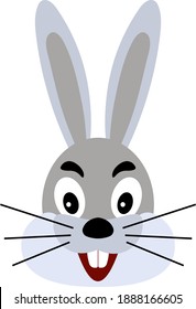 Easter Rabbit Icon. Flat Color Design. Vector Illustration.