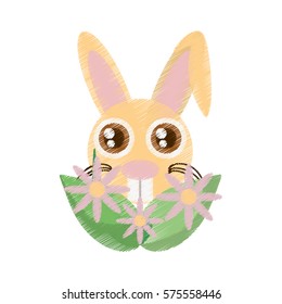 Easter rabbit icon image design, vector illustration