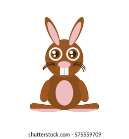 Easter rabbit icon image design, vector illustration