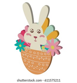 Easter rabbit icon. Isometric icon. Vector illustration.
