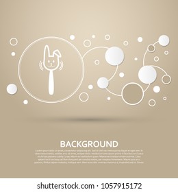 easter rabbit icon on a brown background with elegant style and modern design infographic. Vector illustration