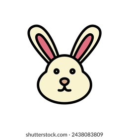 Easter Rabbit Icon Vector Illustration