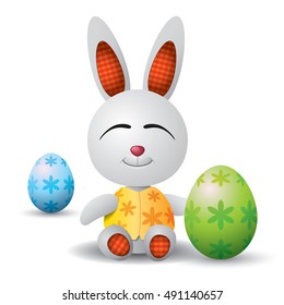 Easter Rabbit / Easter illustration with bunnies and eggs.