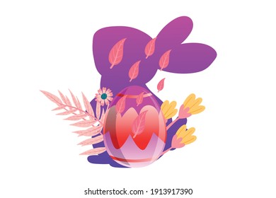 Easter Rabbit Illustration Vector Design 