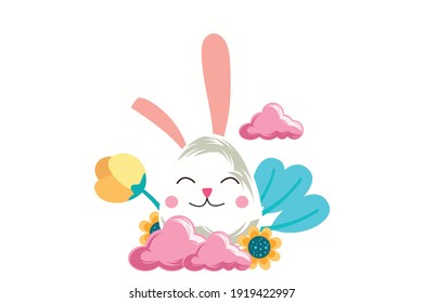 Easter Rabbit Illustration Vector Design