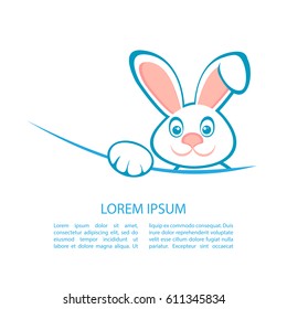 Easter rabbit isolated on white background. Holiday set. Design elements for greeting cards or flyers.