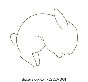 Easter rabbit line art style Contemporary design. Vector illustration