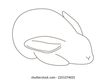 Easter rabbit line art style Contemporary design. Vector illustration
