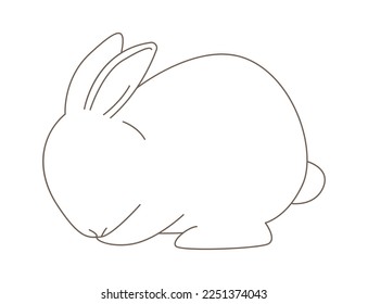 Easter rabbit line art style Contemporary design. Vector illustration