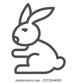 Easter rabbit line icon, easter holiday concept. Vector graphics. Bunny animal sign on white background, outline style icon for mobile or web design