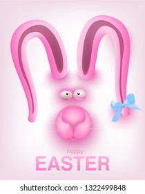 Easter rabbit with long ears. Vector illustration
