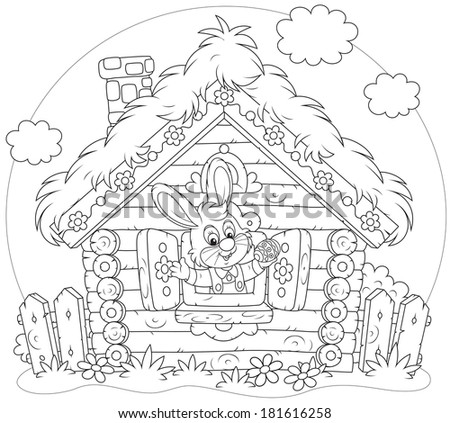 Download Easter Rabbit Looking Out Window His Stock Vector (Royalty ...