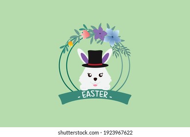 Easter Rabbit Magic Hat Illustration