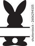 Easter Rabbit Monogram Bunny Name Split Jesus Church Holiday Celebration Decoration
