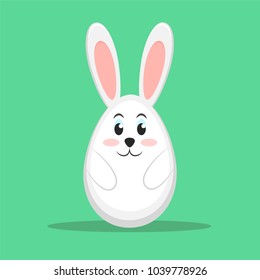 Easter rabbit on green background, stock vector illustration, eps 10