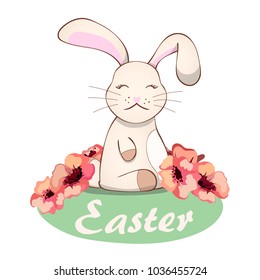 Easter, Easter rabbit, rabbit on the lawn, greeting