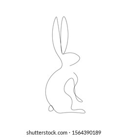 Easter rabbit on white background vector illustration
