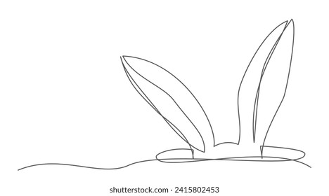 Easter Rabbit One line drawing isolated on white background