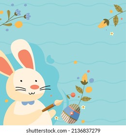 easter rabbit painting egg character