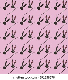 Easter rabbit pattern. Vector illustration. Fashion, textile. Rabbit Print. Spring Holiday background. Bunny ears pink color background Vintage Easter bunny animal pattern, scrapbook paper cover. sale