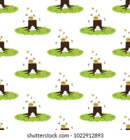 Easter rabbit seamless pattern on the white background. Vector illustration