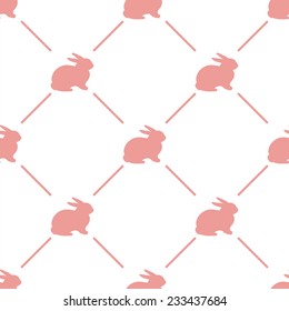 Easter rabbit seamless pattern - vector illustration. 