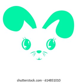 easter rabbit sign calligraphy. chalk handwriting. vector illustration