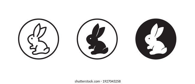 Easter rabbit silhouette isolated on a white background. Cartoon vector element . Animal