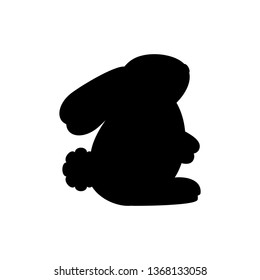 Easter Rabbit silhouette on the white background. Vector illustration