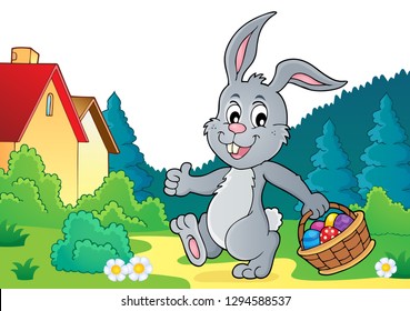 Matemática de conejo de Pascua - ilustración vectorial eps10.