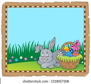 Easter rabbit theme parchment 4 - eps10 vector illustration.