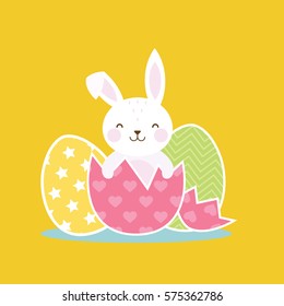 Easter rabbit Vector illustration.