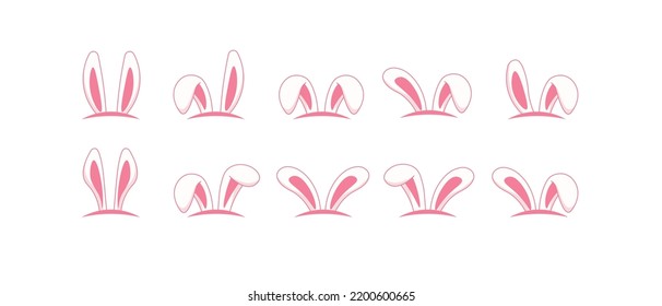  Easter rabbit vector illustration. Easter bunny ears kid headband