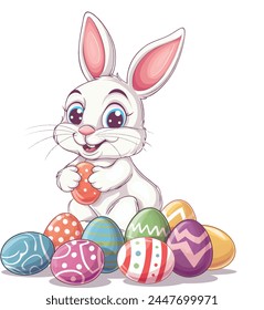 Conejo de Pascua, Ilustración vectorial, dibujos animados 
