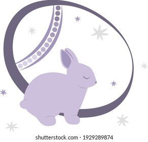 Easter rabbit vector illustration. Pastel color