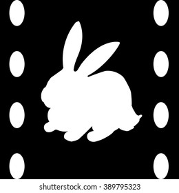 Easter rabbit vector silhouette