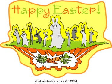 Easter rabbits with carrot