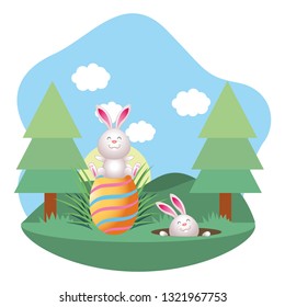 easter rabbits cartoon