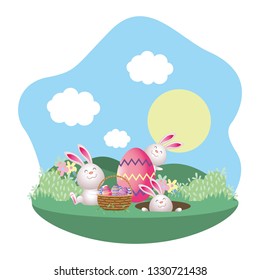easter rabbits cartoon
