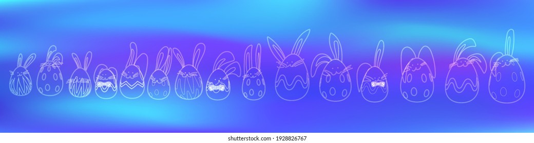 Easter rabbits isolated stock vector illustration set