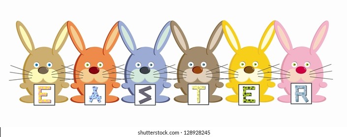 EASTER RABBITS (vector)