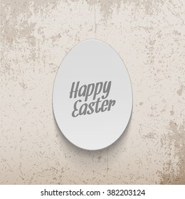 Easter realistic paper Egg greeting Label