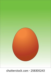 Easter red egg on a green background