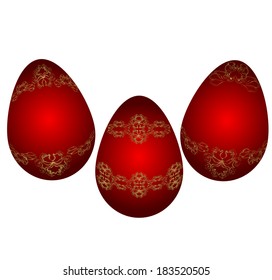 Easter red egg. Vector illustration. Eps 10.